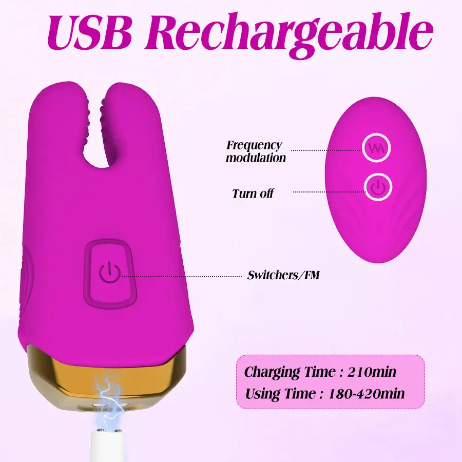 Belle Exotics TALIA- REMOTE CONTROLLED VIBRATING NIPPLE + CLITORAL CLAMP- PURPLE- TRINIDAD AND TOBAGO- Confidence and Passion with Belle Exotics Male Enhancers Collection - Unleash Desire in Trinidad and Tobago, Jamaica, Barbados, Guyana, Bahamas, USA, and Canada
