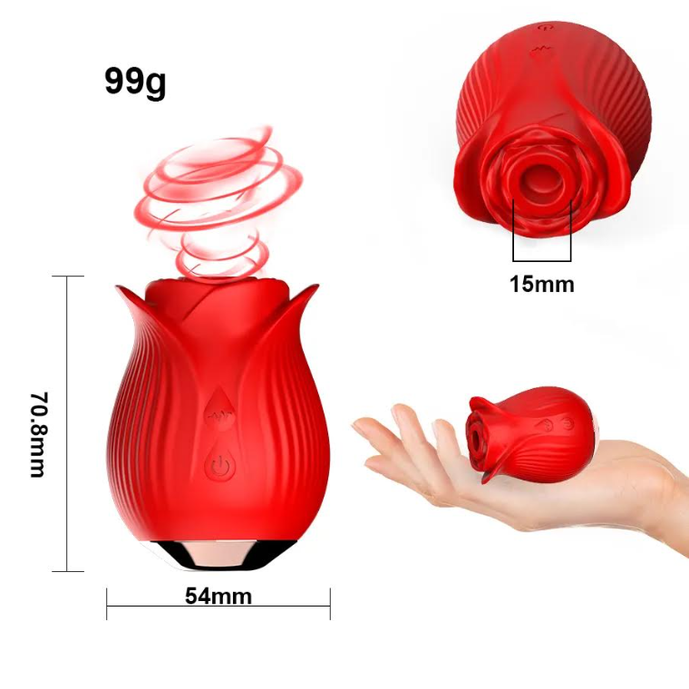 CHERRY SUCKING ROSE TOY VIBRATOR - RED - BELLE EXOTICS-TRINIDAD AND TOBAGO-Discover Pleasure and Style with Belle Exotics Vibrator Collection - Empowering Intimacy in Trinidad and Tobago, Jamaica, Barbados, Guyana, Bahamas, USA, and Canada