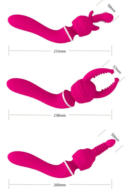 Belle Exotics Enterprises Limited EUPHORIA - 4 IN 1 VIRBATING WAND MASSAGER-PINK. Discover the versatility of our premium vibrators, designed for solo pleasure or intimate moments with a partner.