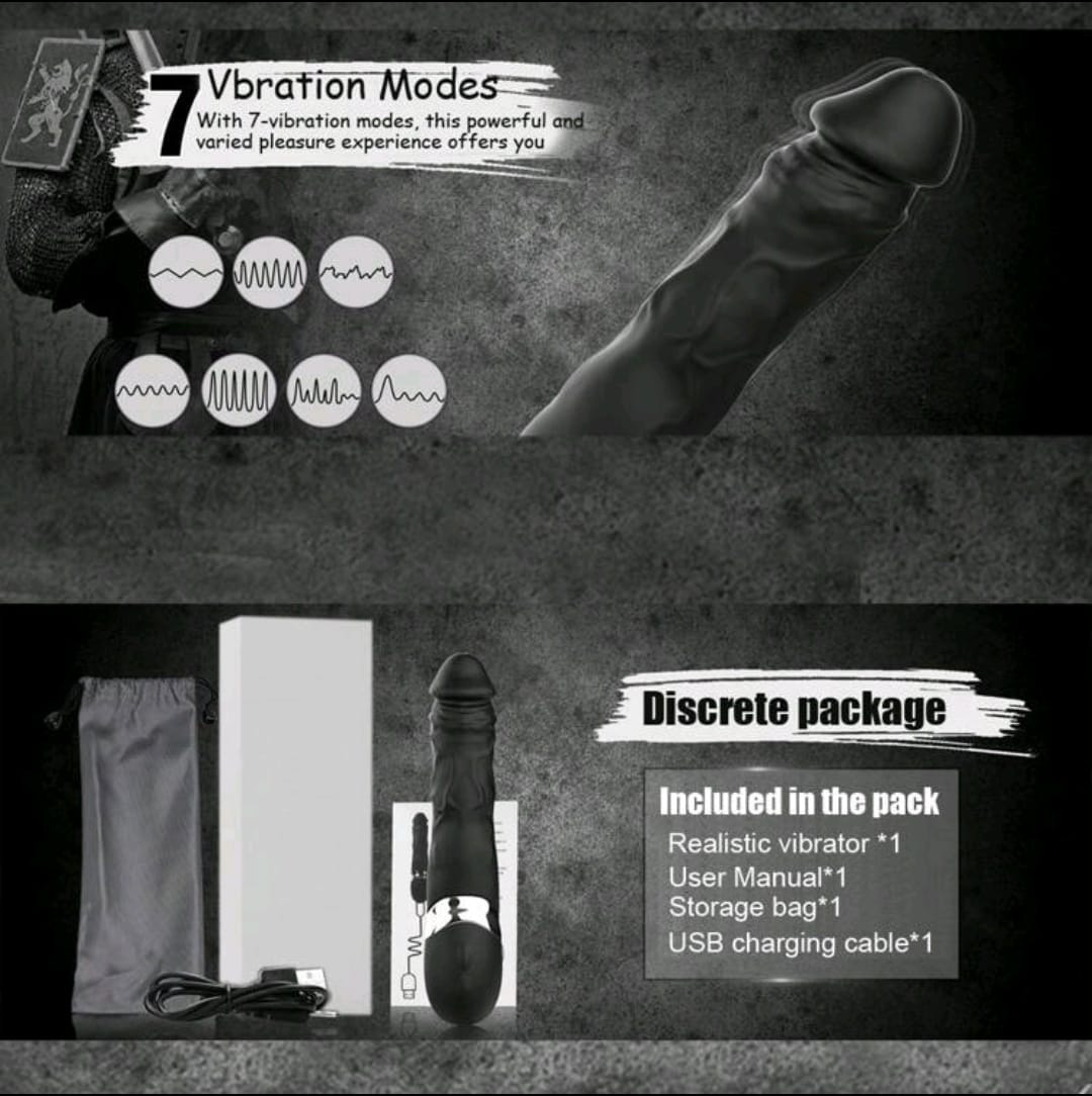 Fantasy- Realistic Vibrating Dildo- Black
