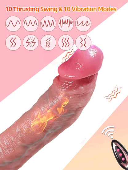 Sensational- 4 in 1 Realistic Thrusting Dildo- Flesh