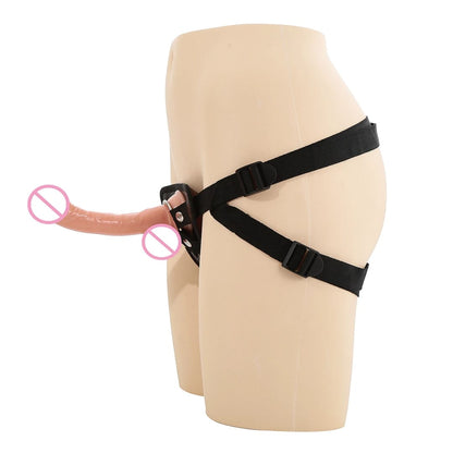 Satisfy Me- Realistic Strap-on Dildo Set- Flesh -Medium