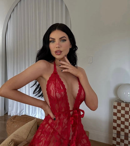 Lover Girl- Lace Babydoll- Red
