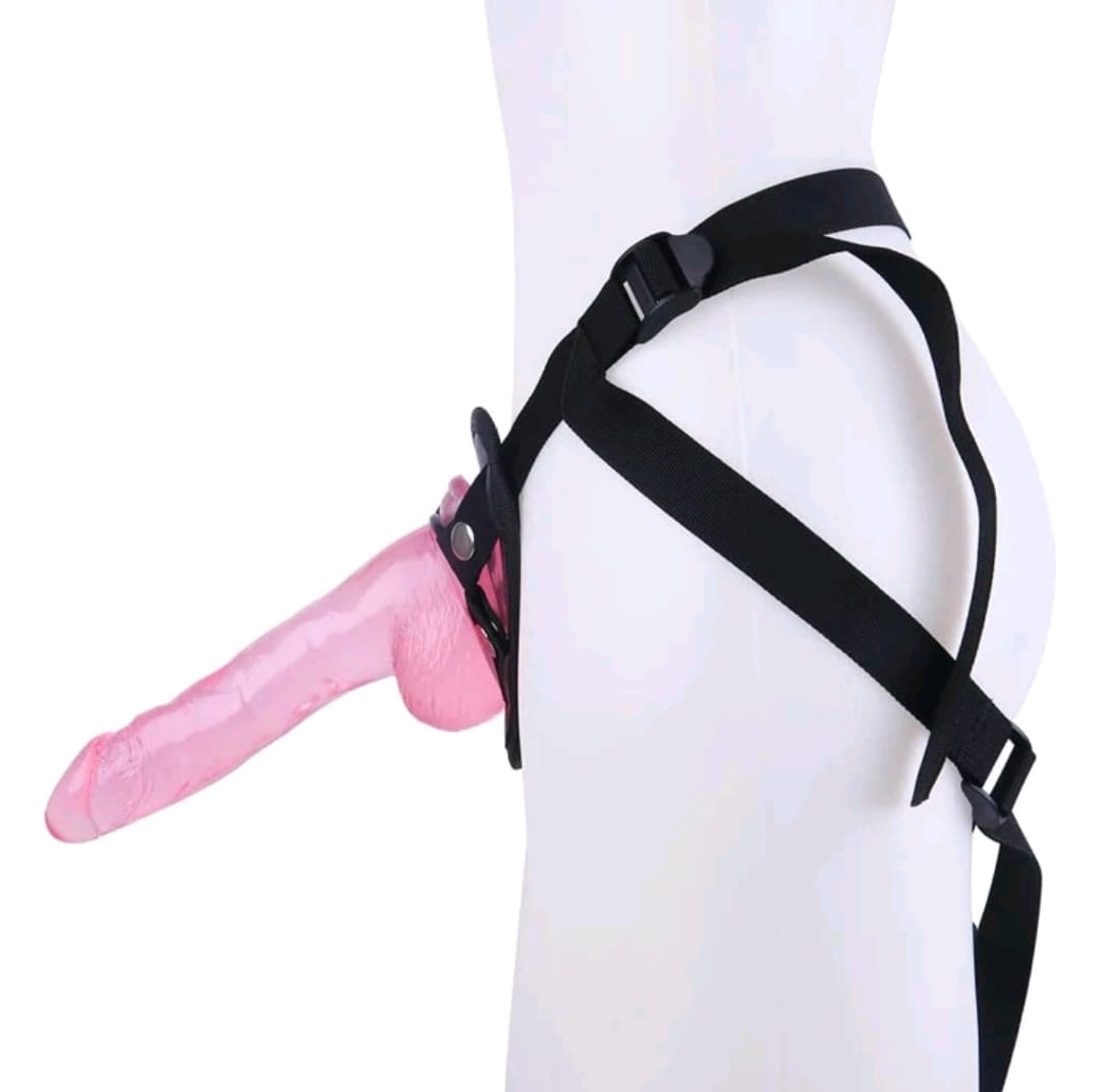 Belle Exotics HER TOYS Inches Please- Strap-On Dildo and Harness with Ring- Pink/ Black. TRINIDAD AND TOBAGO-Discover Pleasure and Style with Belle Exotics Dildo Collection - Empowering Intimacy in Trinidad and Tobago, Jamaica, Barbados, Guyana, Bahamas, USA, and Canada