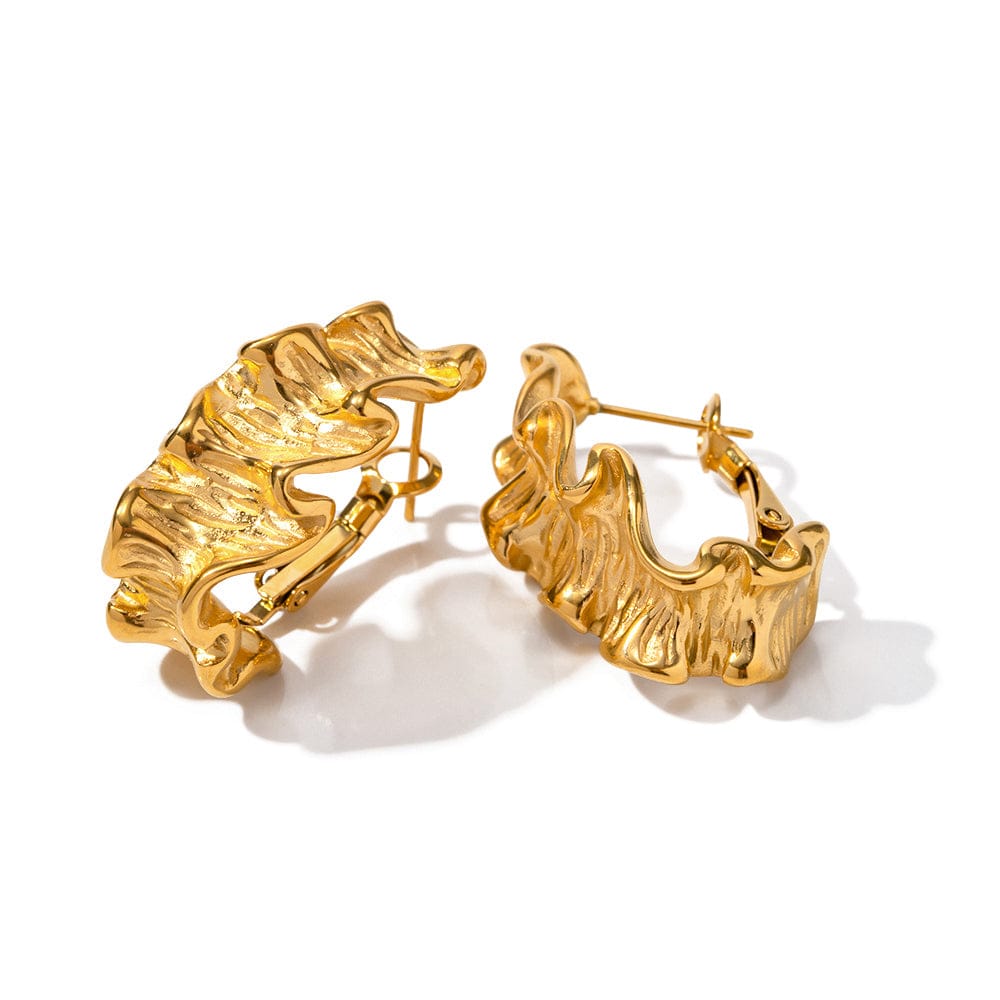 ELARA- TEXTURED DROP EARRINGS- GOLD BY MI AMORE HOUSE OF STYLES