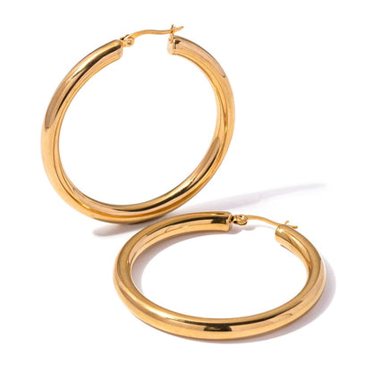STELLA- HOOP EARRINGS- GOLD. MI AMORE HOUSE OF STYLES.