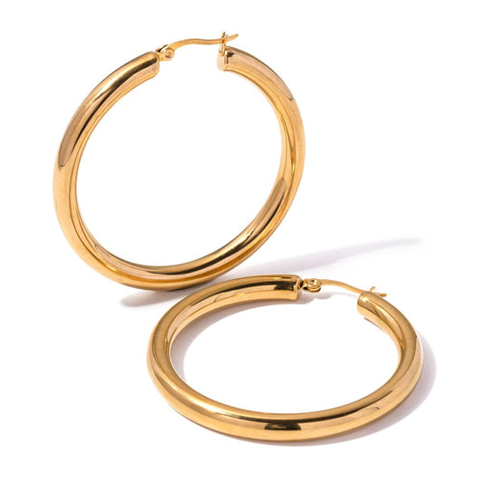 STELLA- HOOP EARRINGS- GOLD. MI AMORE HOUSE OF STYLES.