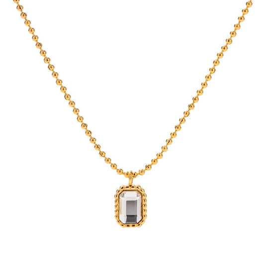 ELYSIA- GEMSTONE PENDANT NECKLACE- SILVER  BY MI AMORE HOUSE OF STYLES