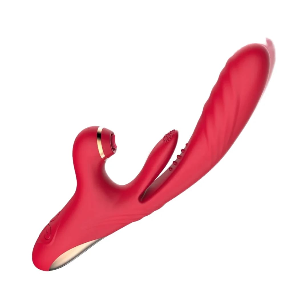 Belle Exotics Enterprises Limited MAJESTIC- 3N1 THRUSTING SUCKING AND VIBRATING RABBIT- RED. Enjoy the convenience of our waterproof and multi-speed vibrator, providing stimulating sensations for both the G-spot and Clitoris.
