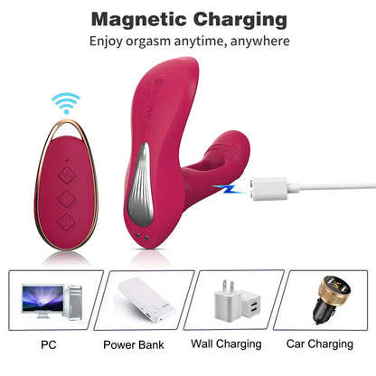 Belle Exotics HER TOYS VIXEN- REMOTE CONTROL 3 IN 1 VIBRATING PANTY- DA. TRINIDAD AND TOBAGO-Discover Pleasure and Style with Belle Exotics Vibrator Collection - Empowering Intimacy in Trinidad and Tobago, Jamaica, Barbados, Guyana, Bahamas, USA, and CanadaK RED