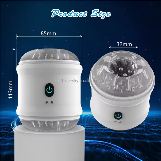 His Thunder- Vibrating Male Massager Cup & Penis Stroker- White