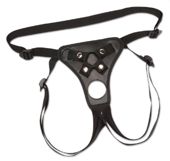 The Dual Entry Kit- Double Hole Strap-on Harness and Soft Jelly Dildo- Medium