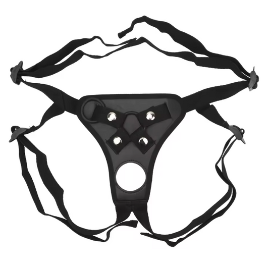 Double Trouble- Wearable Strap-on- Two Holes- Black