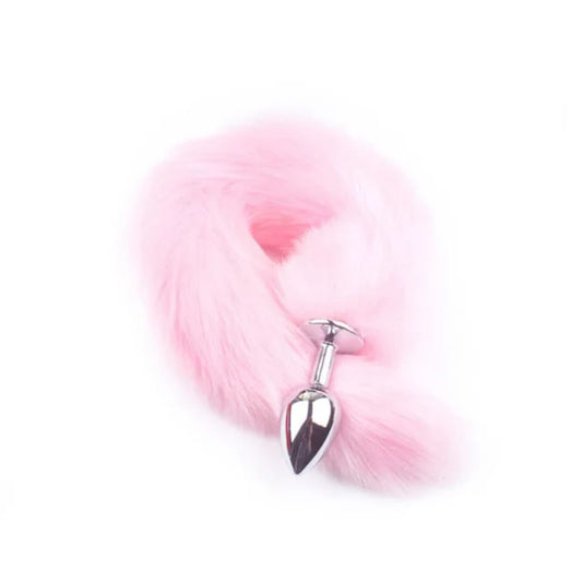 Sly Fox- Foxtail Anal Plug- Chrome (Pink BELLE EXOTICS-TRINIDAD AND TOBAGO-Discover Pleasure and Style with Belle Exotics Vibrator Collection - Empowering Intimacy in Trinidad and Tobago, Jamaica, Barbados, Guyana, Bahamas, USA, and Canada 