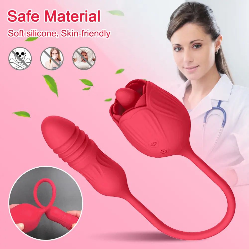 BELLE EXOTICS ROUGE 4 IN 1 LICKING AND THRUSTING ROSE