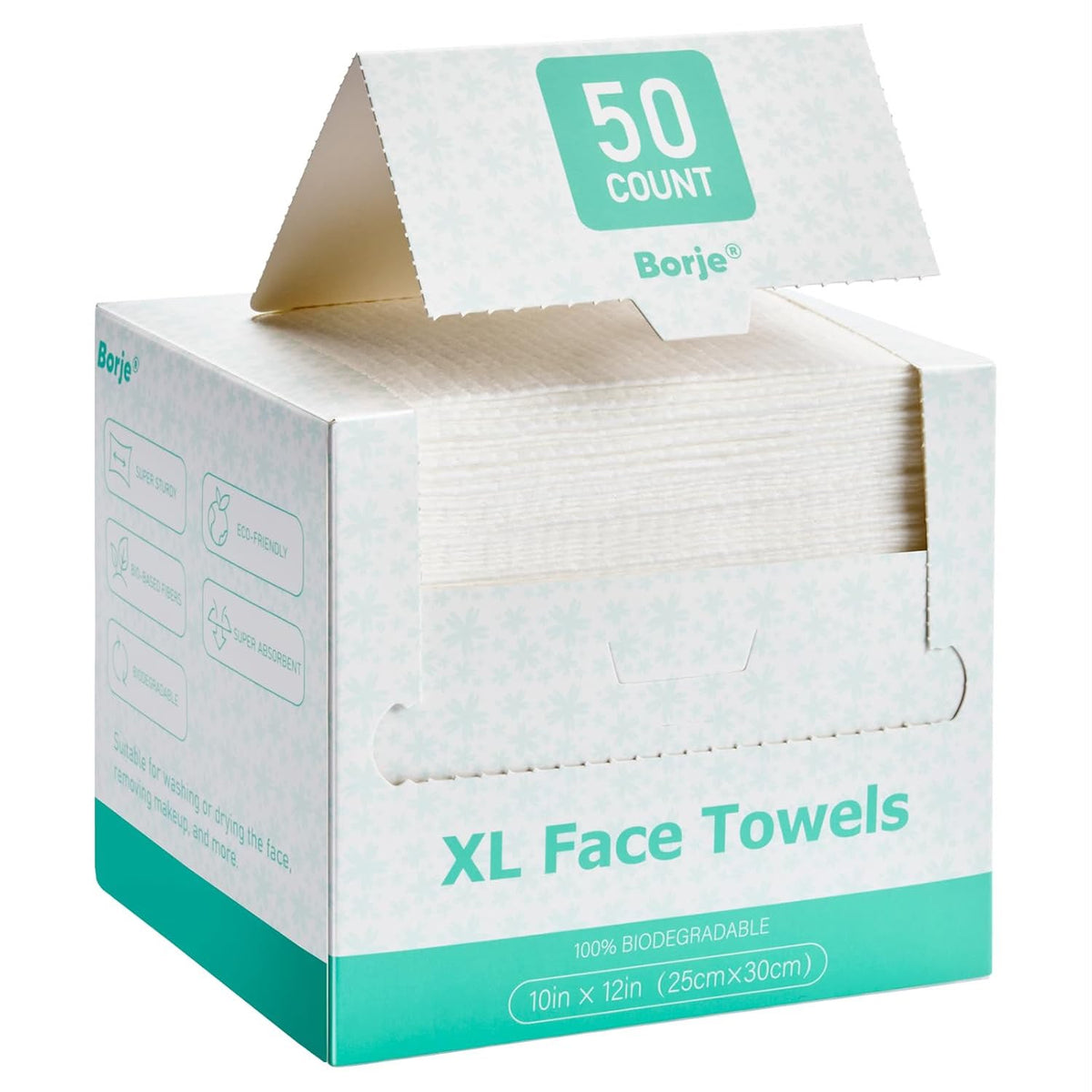 Shop IsleAura & Co Soft Touch XL Facial Towels, 50 count. Ultra-soft, thick disposable face towels made with 100% USDA Certified Biobased material for your daily skincare routine.
