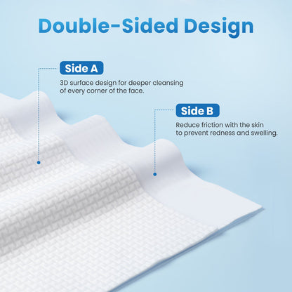 Shop IsleAura & Co Soft Touch XL Facial Towels, 50 count. Ultra-soft, thick disposable face towels made with 100% USDA Certified Biobased material for your daily skincare routine.