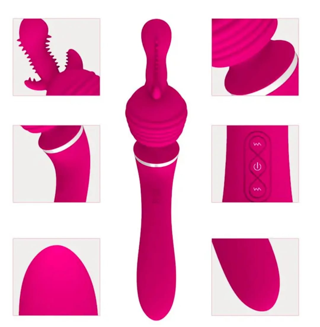 Euphoria- 4 in 1 Vibrating Wand Massager- Pink