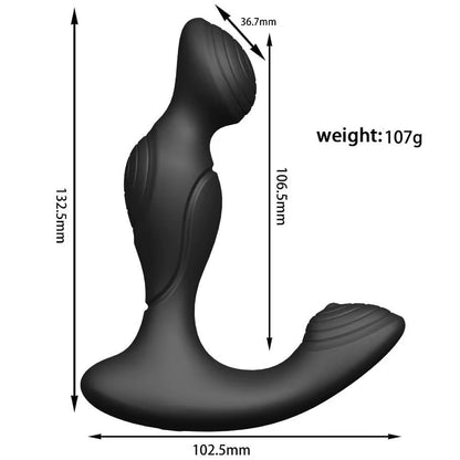 Jack & Jill- Unisex Remote Controlled Anal Massager- Black