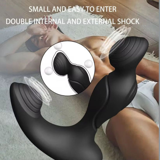 Jack & Jill- Unisex Remote Controlled Anal Massager- Black