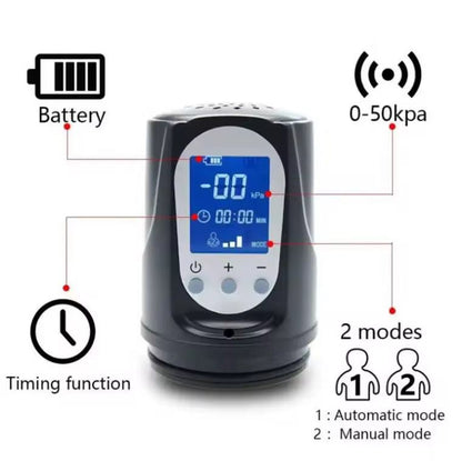 His Time- Rechargeable Automatic Penis Pump- Blue