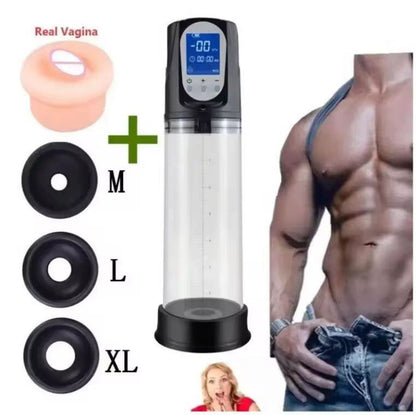 His Time- Rechargeable Automatic Penis Pump- Blue
