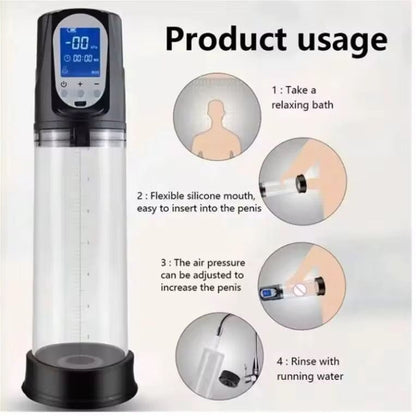 His Time- Rechargeable Automatic Penis Pump- Blue