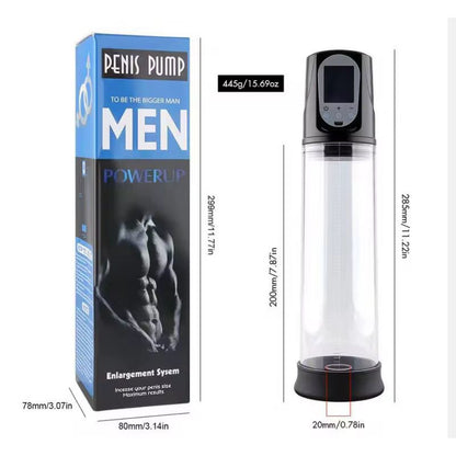 His Time- Rechargeable Automatic Penis Pump- Blue