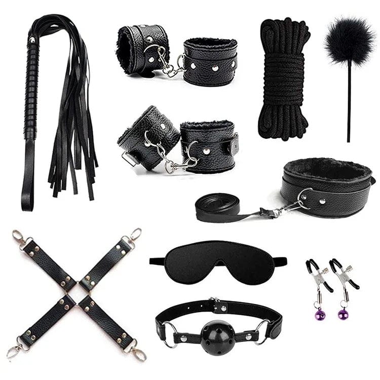 Belle Exotics BONDAGE SET LET'S BOND - 11 PIECE BONDAGE SET - PINK