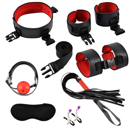 Bond With Me - 8 Piece Bondage Set - Purple/Black