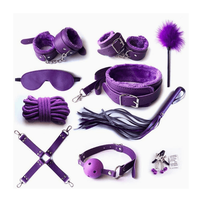 Belle Exotics BONDAGE SET LET'S BOND - 11 PIECE BONDAGE SET - PINK