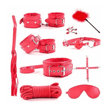 Belle Exotics BONDAGE SET LET'S BOND - 11 PIECE BONDAGE SET - PINK