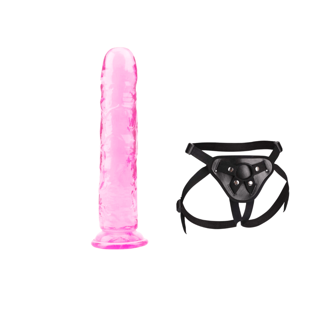 DEEPER PLEASE- 2 PIECE STRAP ON SET medium