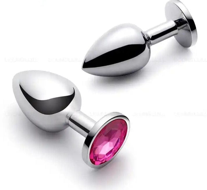 Belle Exotics Enterprises Limited CRYSTAL ME- CHROME ANAL PLUG (SMALL)- PINK