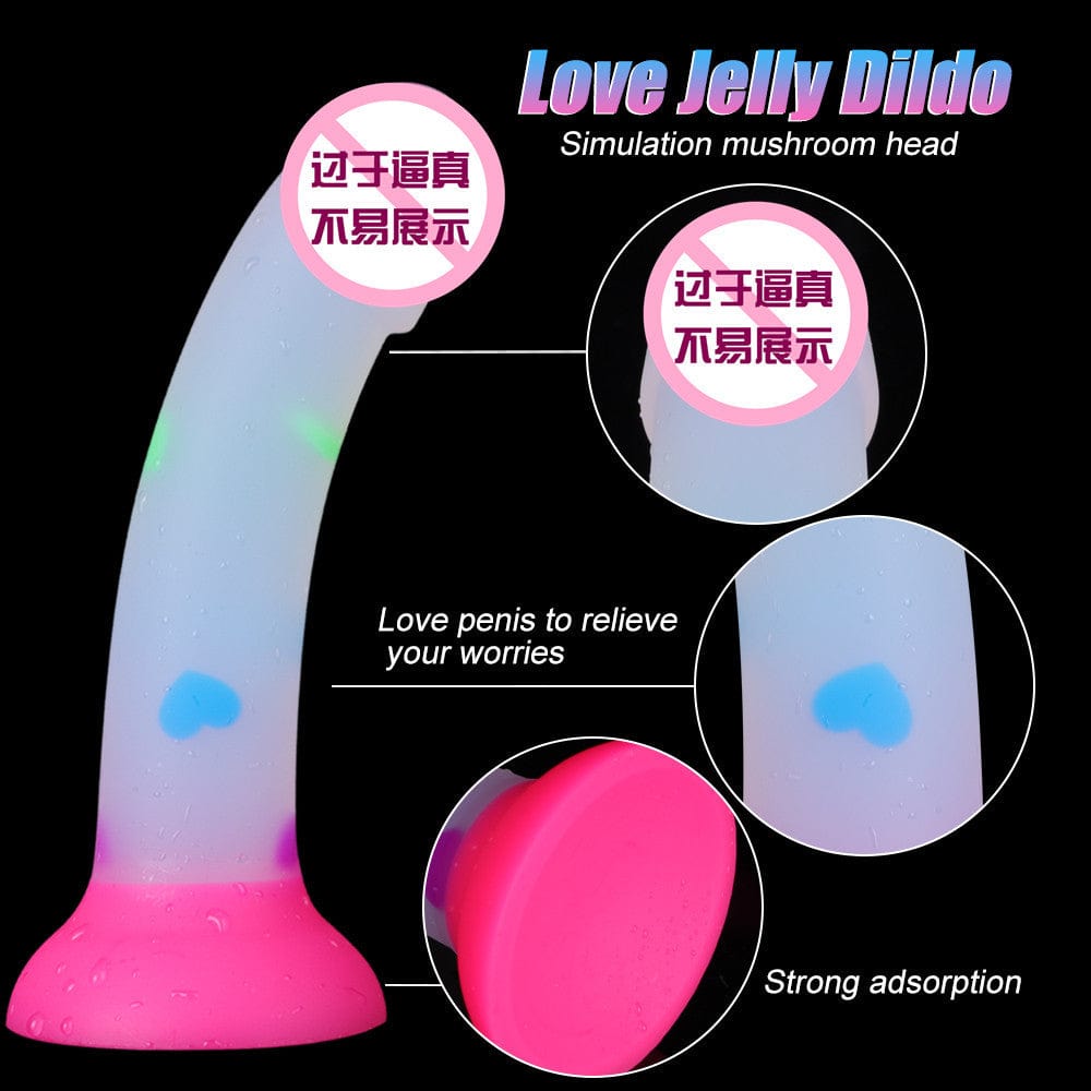 Belle Exotics Enterprises Limited ELLA ENCHANTED- TRANPARENT DILDO- MULTI COLOR HEARTS