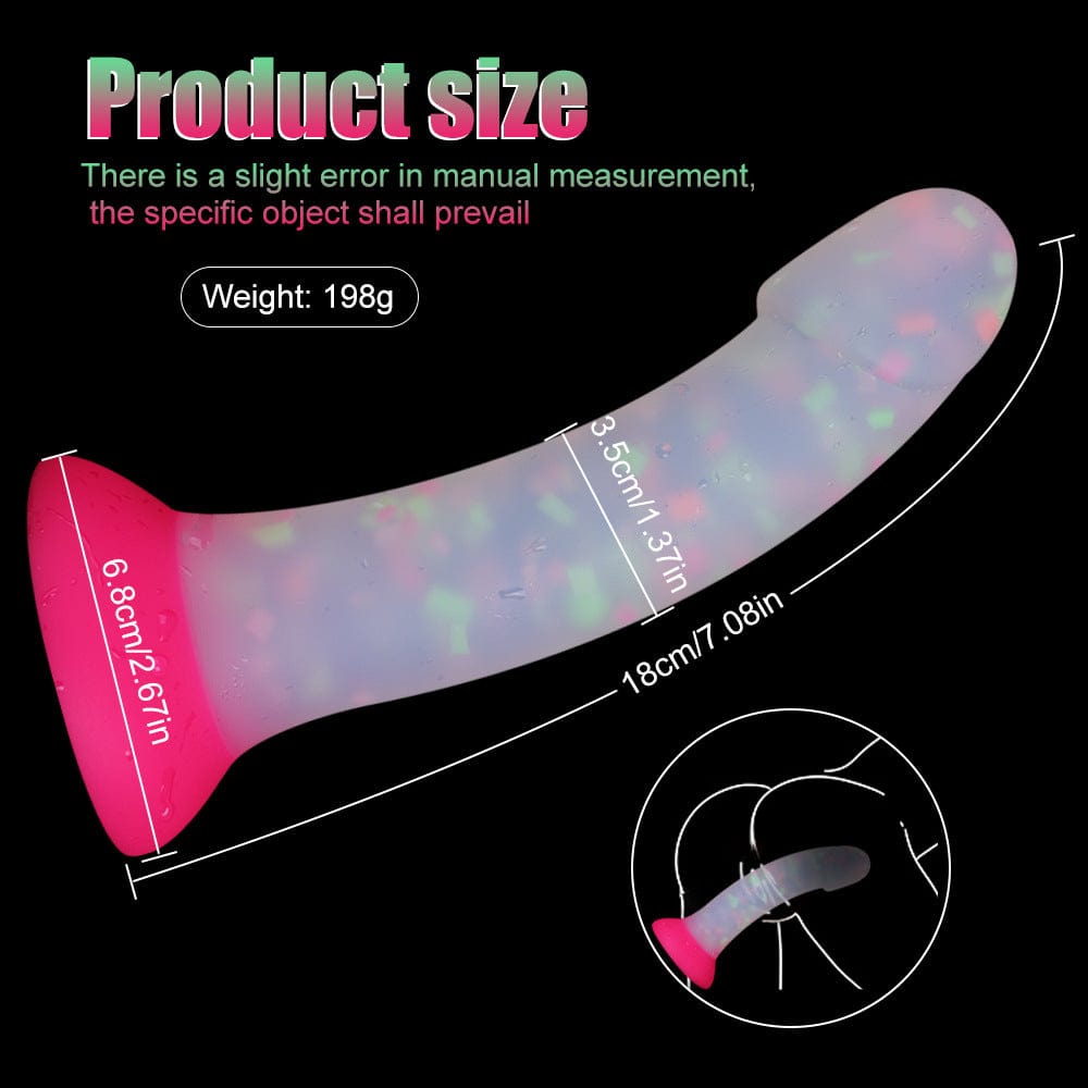 Belle Exotics Enterprises Limited ELLA ENCHANTED- TRANPARENT DILDO- MULTI COLOR HEARTS