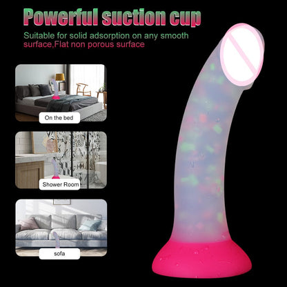 Belle Exotics Enterprises Limited ELLA ENCHANTED- TRANPARENT DILDO- MULTI COLOR HEARTS