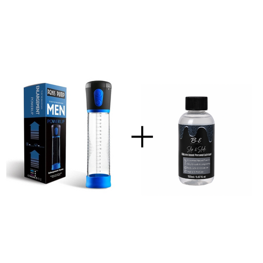 Belle Exotics Enterprises Limited 
GLIDE AND GROW- ELECTRIC PENIS PUMP + SILICONE BASED LUBRICANT
Unleash your full potential and boost your confidence with our carefully curated range of male pumps, enhancers and lubricant.
