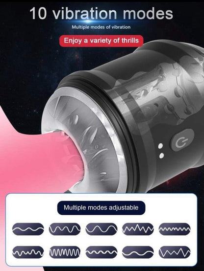 Belle Exotics Enterprises Limited HIS THUNDER- VIBRATING MALE MASSAGER CUP- BLACK