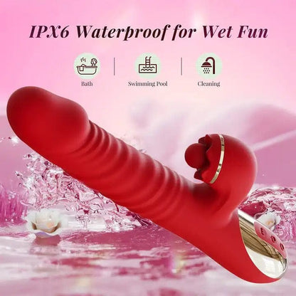 Belle Exotics Enterprises Limited VELVET VEIL- THRUSTING AND MASSAGING RABBIT- RED