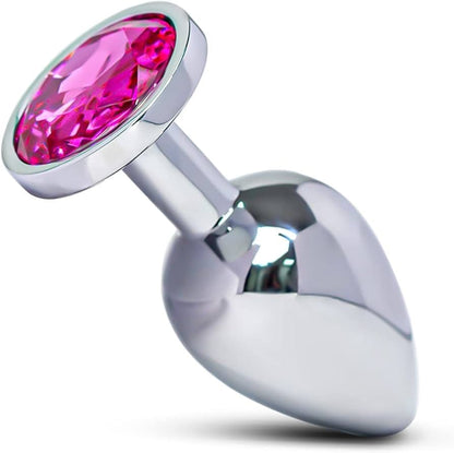 Belle Exotics Enterprises Limited CRYSTAL ME- CHROME ANAL PLUG (SMALL)- PINK