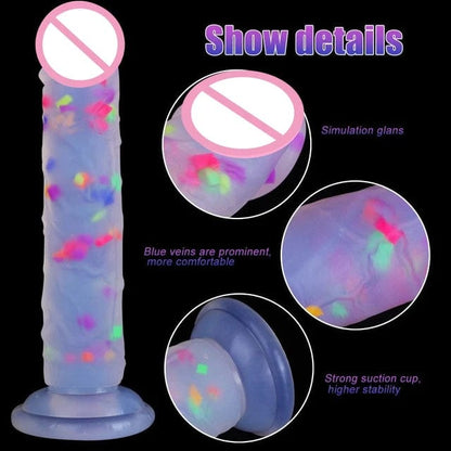 Belle Exotics Enterprises Limited TASTE THE RAINBOW 2.0- DILDO- DOTTED- MULTI COLOR- LARGE