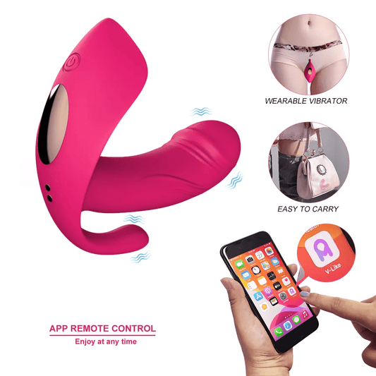 Belle Exotics HER TOYS KATY- APP CONTROL 3 IN 1 VIBRATING PANTY- PINK