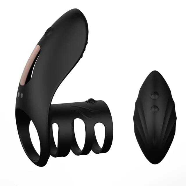 Belle Exotics His Toy GET HIM UP- REMOTE CONTROLLED VIBRATING COCK RING -BLACK