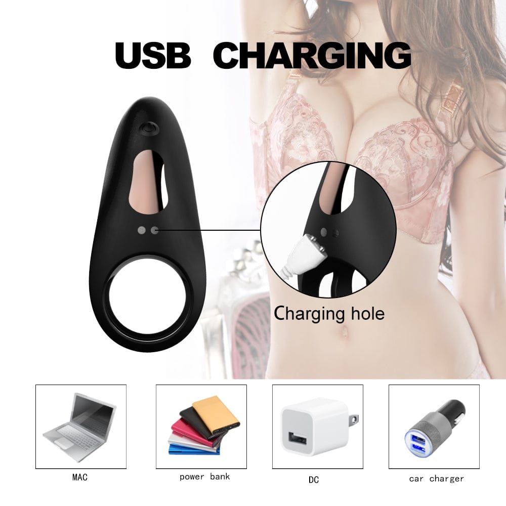 Belle Exotics His Toy GET HIM UP- REMOTE CONTROLLED VIBRATING COCK RING -BLACK