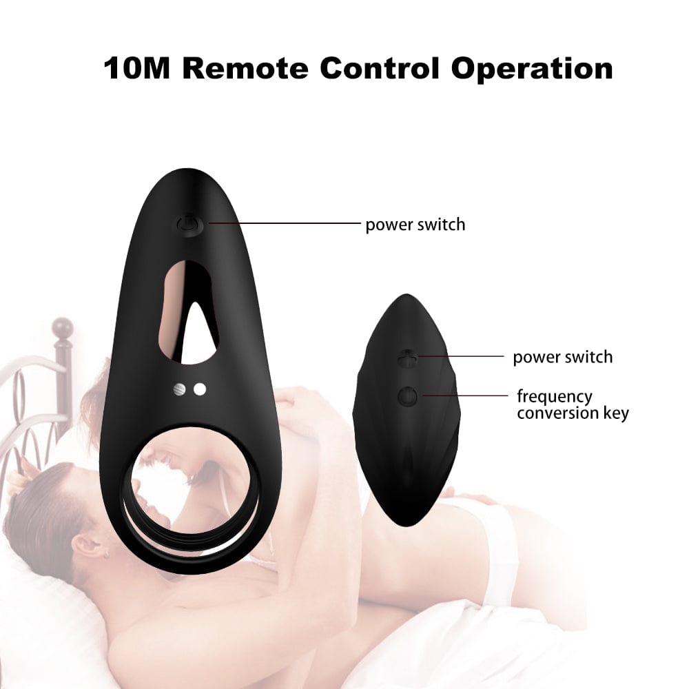 Belle Exotics His Toy GET HIM UP- REMOTE CONTROLLED VIBRATING COCK RING -BLACK