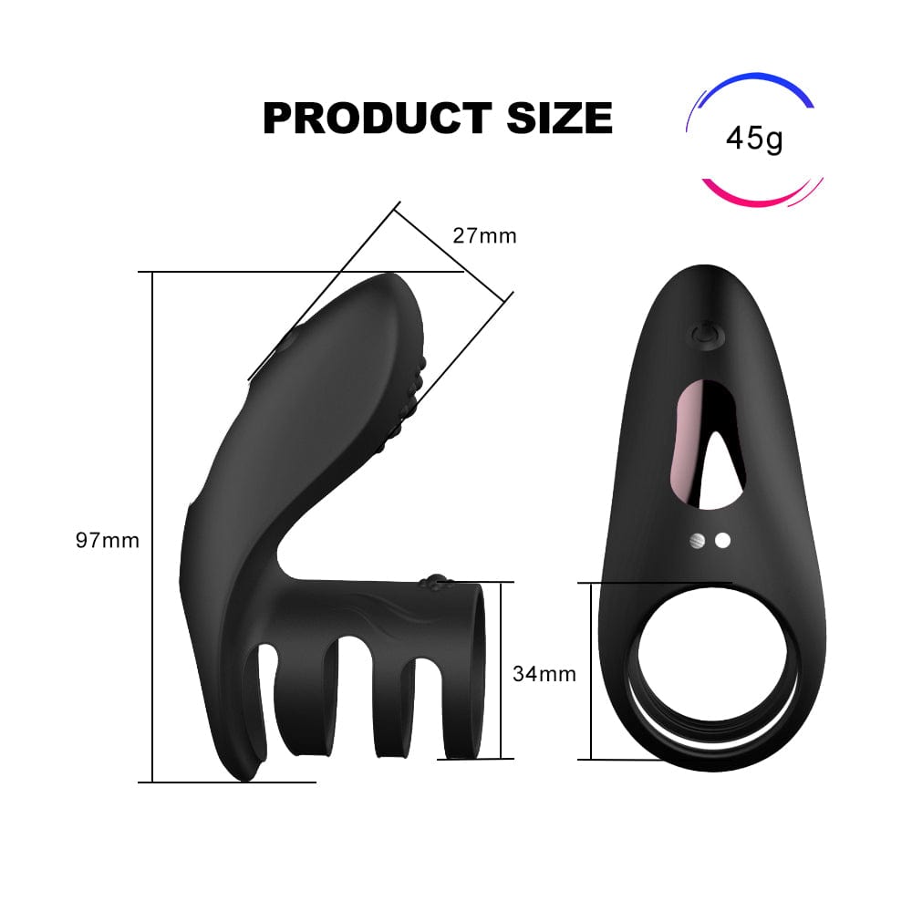 Belle Exotics His Toy GET HIM UP- REMOTE CONTROLLED VIBRATING COCK RING -BLACK