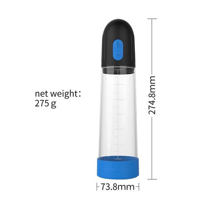 Belle Exotics MALE TOYS HIS TIME RECHARGEABLE AUTOMATIC PENIS PUMP - BLUE