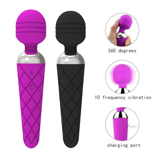 Belle Exotics VIBRATORS DAMN JUICY- VIBRATING WAND - PURPLE