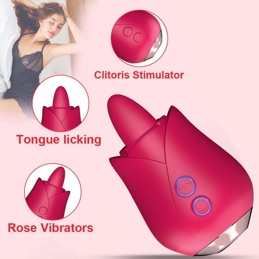 VIBRATORS LAVA TONGUE LICKING ROSE TOY VIBRATOR - ROSE RED- BELLE EXOTICS-TRINIDAD AND TOBAGO-Discover Pleasure and Style with Belle Exotics Vibrator Collection - Empowering Intimacy in Trinidad and Tobago, Jamaica, Barbados, Guyana, Bahamas, USA, and Canada